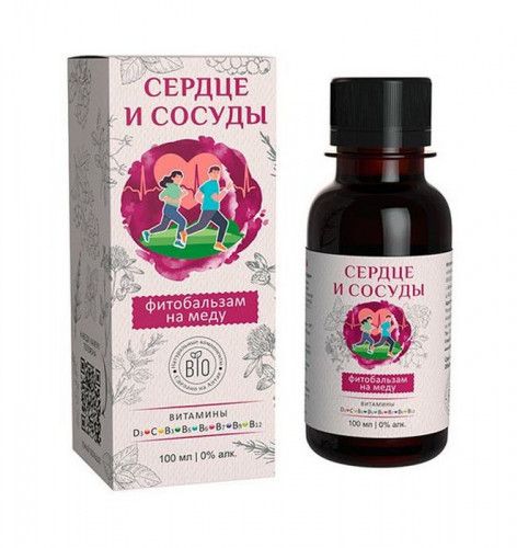 Фитобальзам на меду Сердце и сосуды (для сердца) Алтайский нектар 100мл