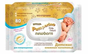 Салфетки влажные Памперино детские Newborn №80