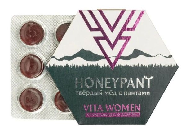 Твердый мед HoneyPant с Пантогематогеном Vita Woman 36г фотография