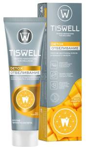 Зубная паста Tiswell отбеливающая энзимная со вкусом манго Detox Отбеливание 110г
