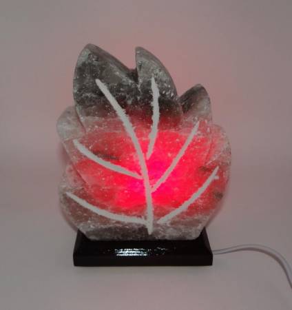 Лампа Солевая Листик (2-4 кг) цветная фотография