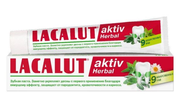 Лакалют зубная паста Aktiv herbal 75мл фотография