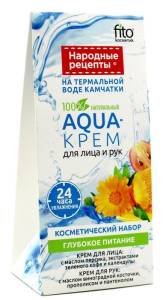 Народные Рецепты набор подарочный Aqua-крем для лица + Aqua-крем для рук
